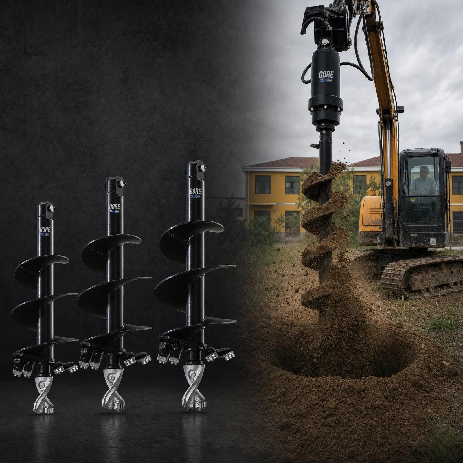 Pile Foundation Auger Set Ø200 + Ø250 + Ø300 mm (no drive unit)