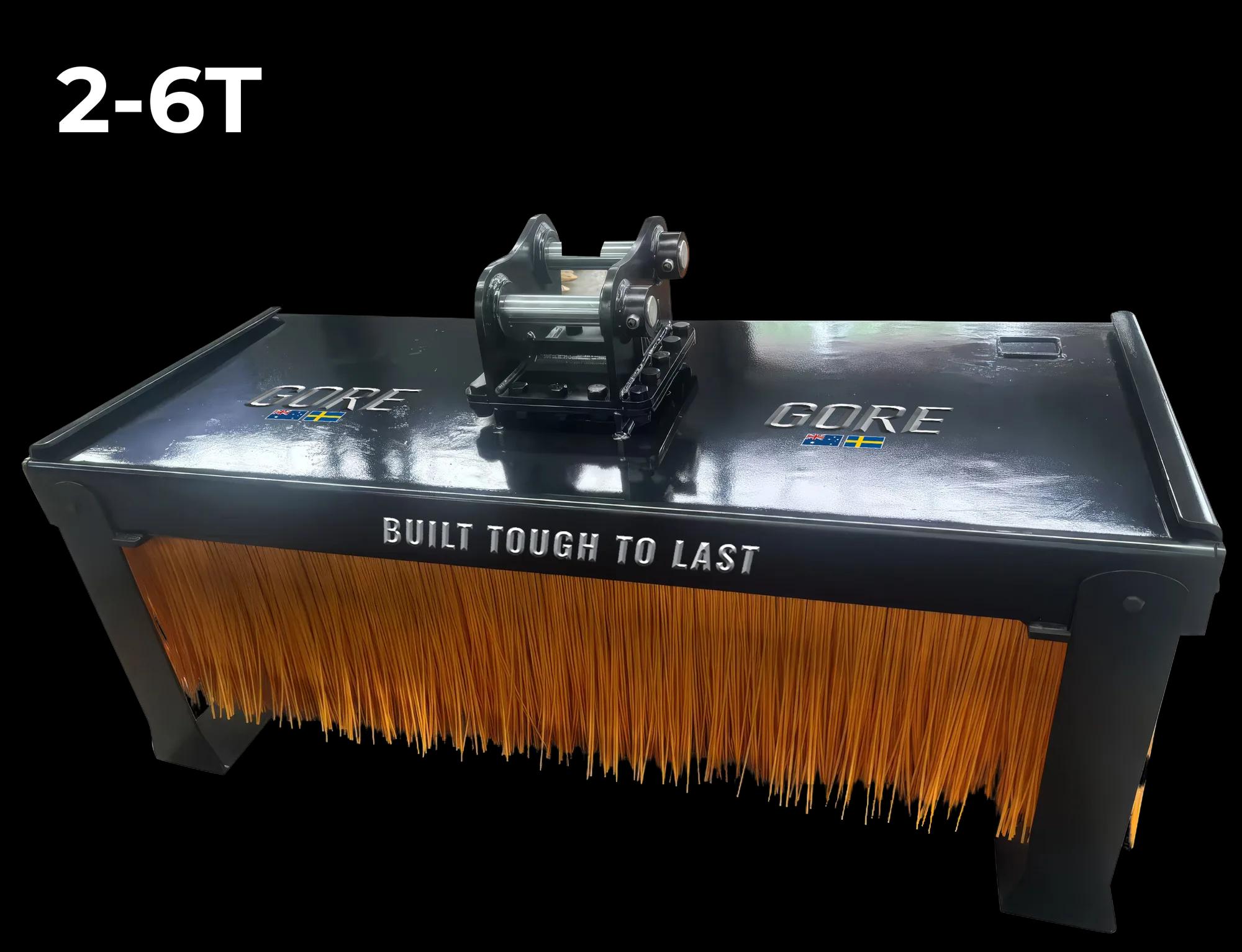 GORE Sopborste S40, sopvals till grävmaskin, fäste S40. GORE hos Attachment Warehouse.