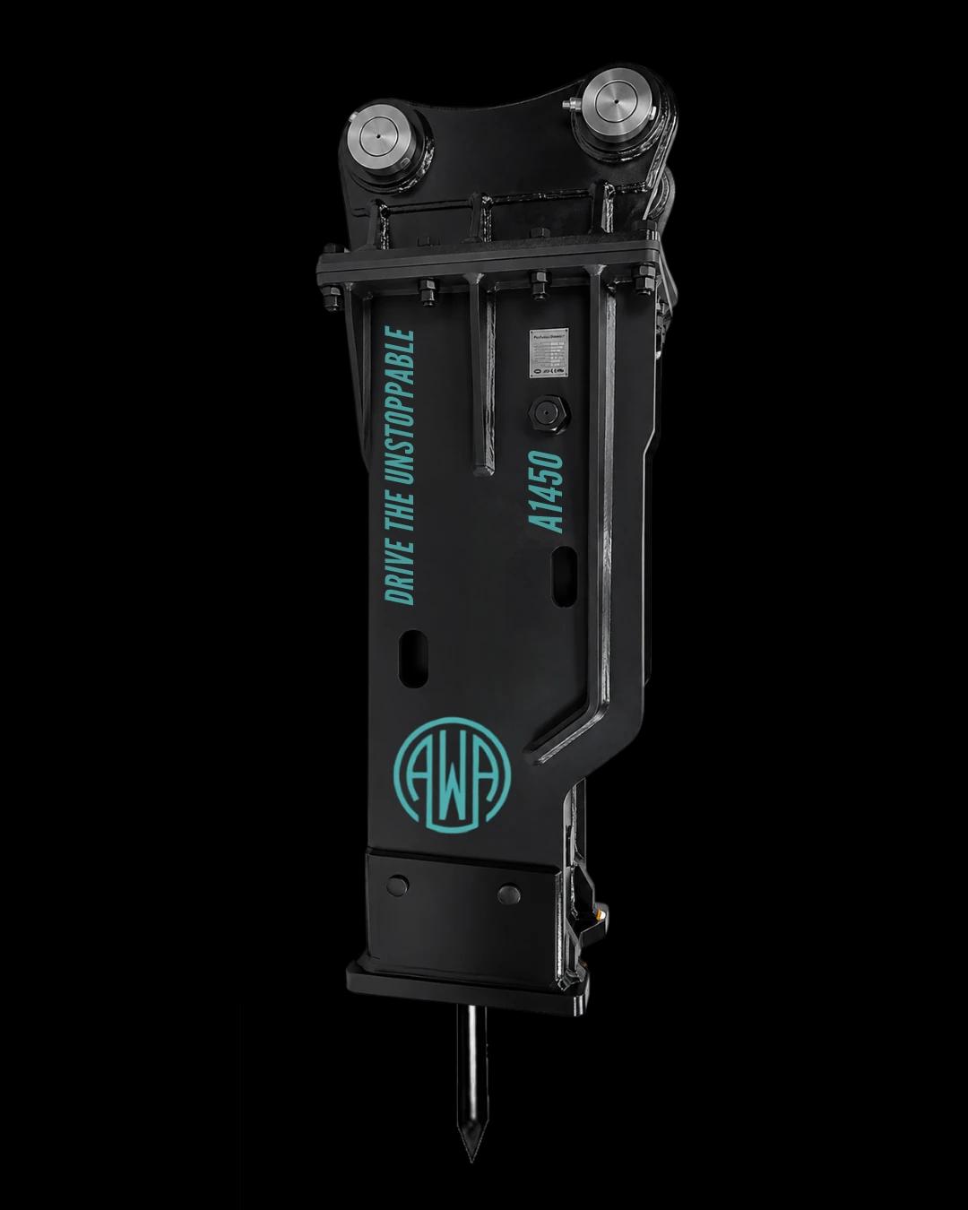 AWA Hydraulic Hammer S80 - A1450 19-25T, hydraulic rock breaker for excavators, S80 hitch. AWA at Attachment Warehouse.