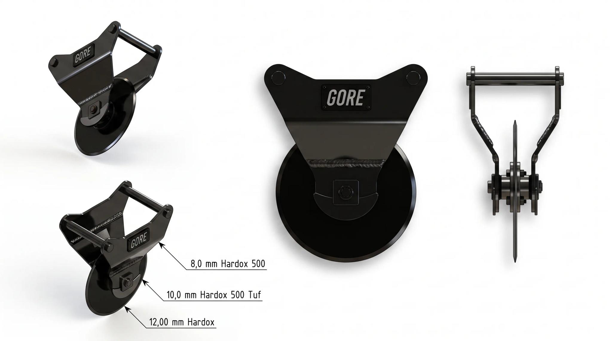 Asphalt Cutter S45, excavator attachment for excavators, S45 hitch. GORE at Attachment Warehouse.