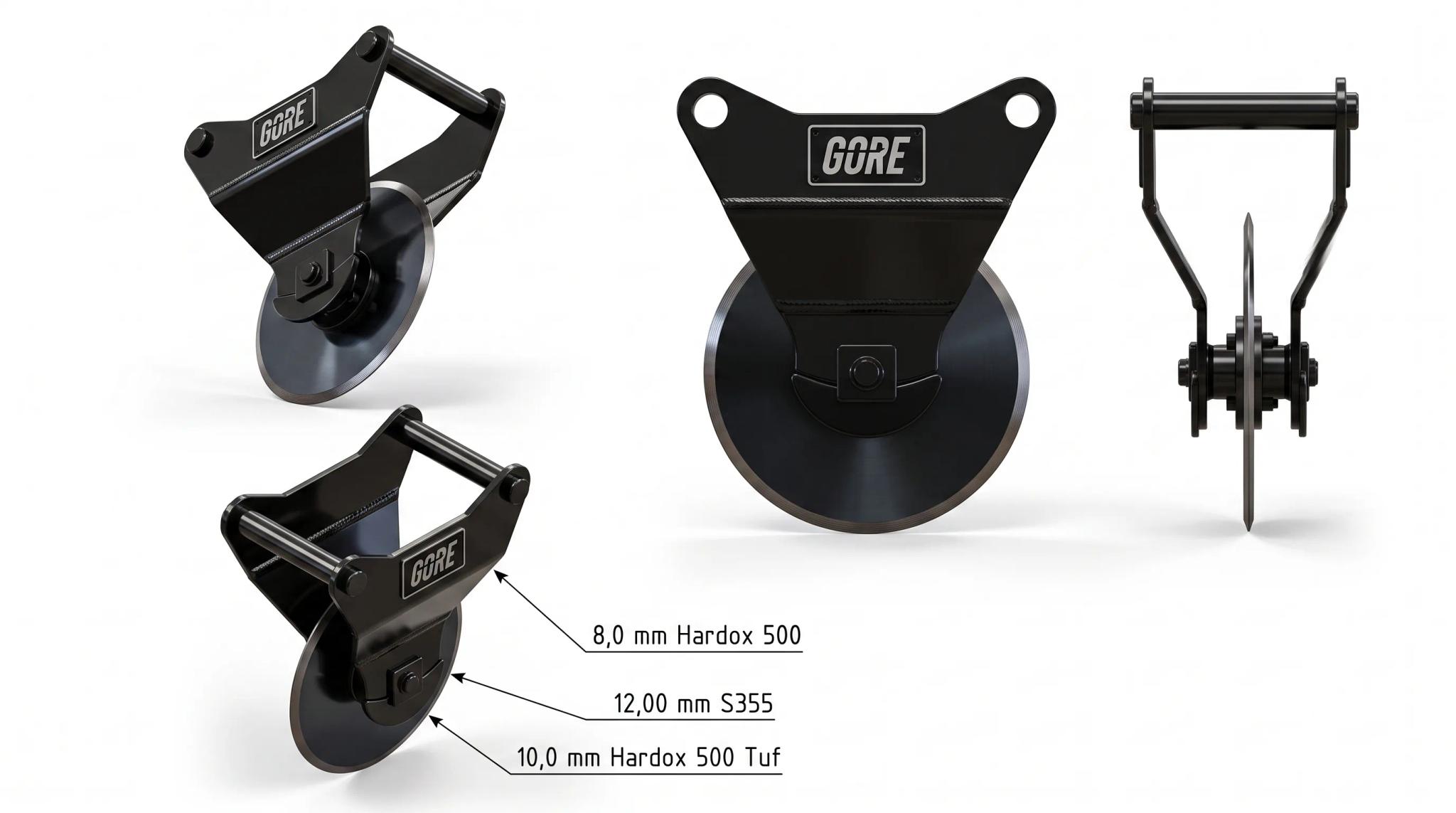 Asphalt Cutter S50, excavator attachment for excavators, S50 hitch. GORE at Attachment Warehouse.