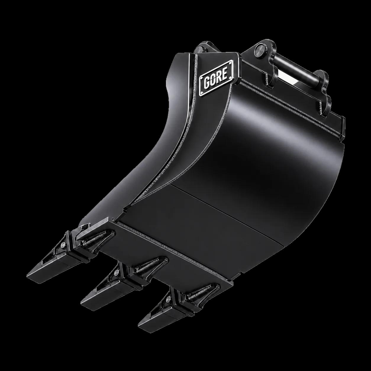 Digging Bucket with Teeth S40, side view. GORE at Attachment Warehouse.