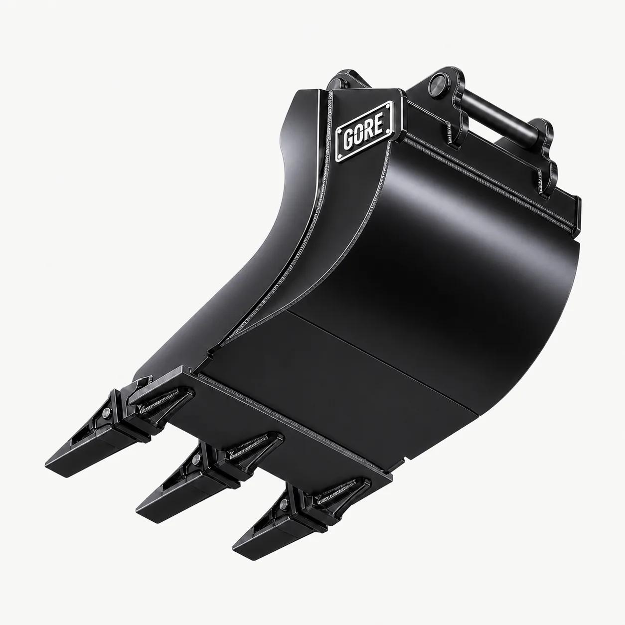 Digging Bucket with Teeth S30/150, side view. GORE at Attachment Warehouse.