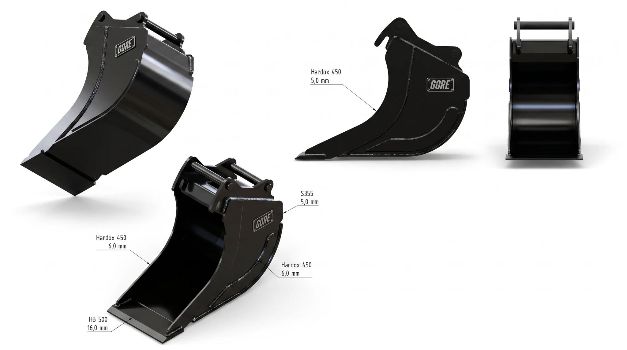 Cable Bucket S30, rear view. GORE at Attachment Warehouse.