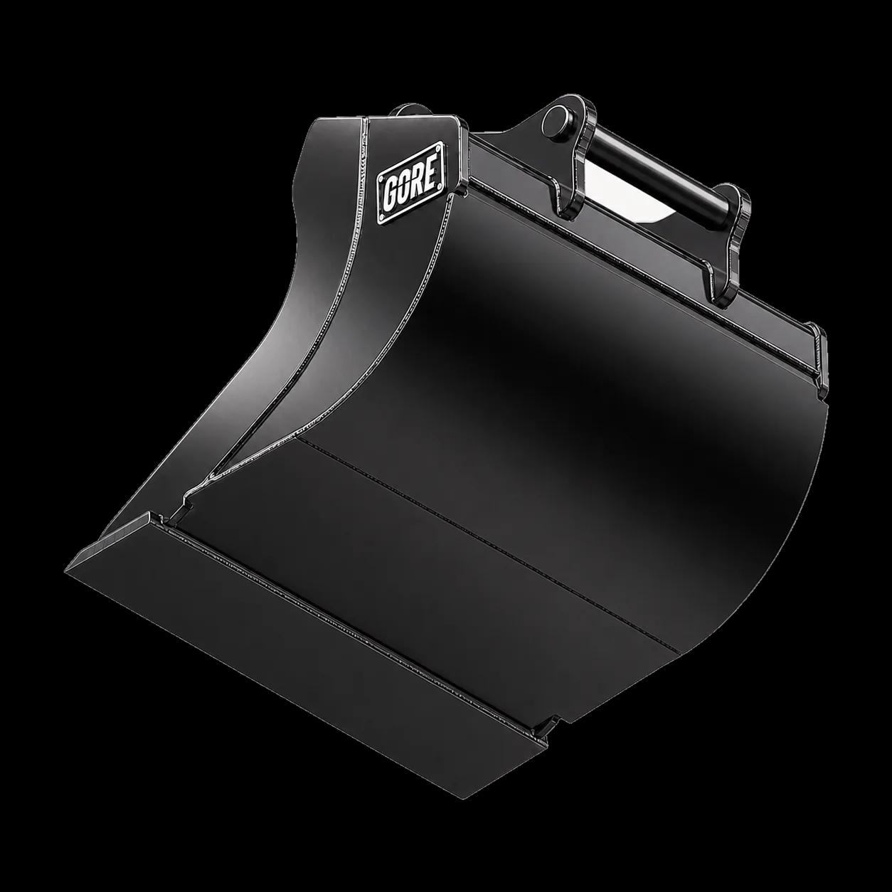 Smooth-Edge Digging Bucket S40, side view. GORE at Attachment Warehouse.