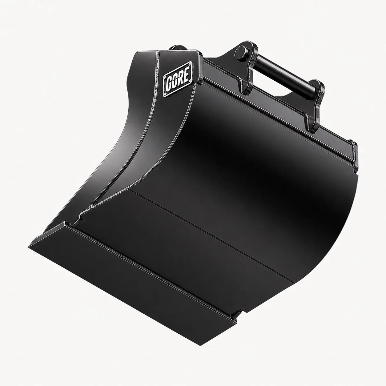 Smooth-Edge Digging Bucket S30/180, side view. GORE at Attachment Warehouse.