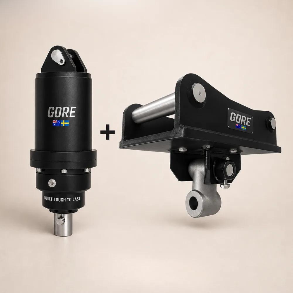 GORE Start Package S40 - G3500 Drive + S40 Hitch, grävmaskinsredskap till grävmaskin, fäste S40. GORE hos Attachment Warehouse.