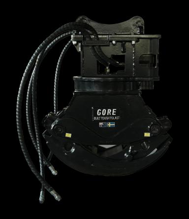 Rotating light wood grapple S40, grapple for excavators. GORE at Attachment Warehouse.