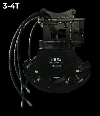 Rotating light wood grapple S40, grapple for excavators, S40 hitch. GORE at Attachment Warehouse.