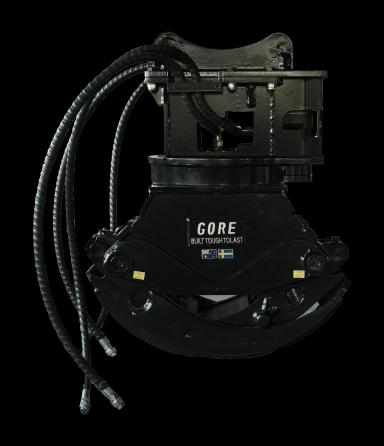 Rotating light wood grapple S40/240, grapple for excavators. GORE at Attachment Warehouse.