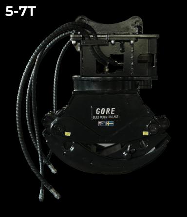 Rotating light wood grapple S40/240, grapple for excavators, S40 hitch. GORE at Attachment Warehouse.