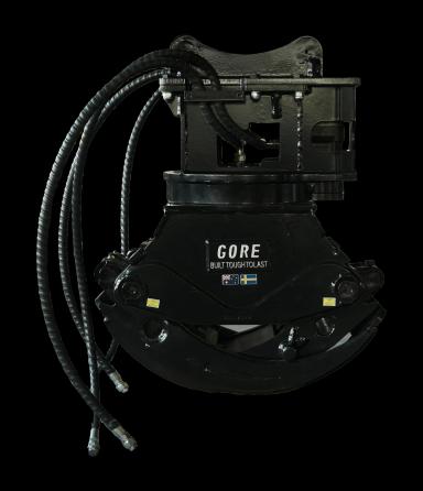Rotating light wood grapple S45, grapple for excavators. GORE at Attachment Warehouse.