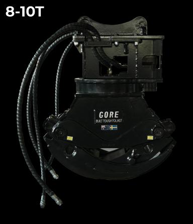 Rotating light wood grapple S45, grapple for excavators, S45 hitch. GORE at Attachment Warehouse.