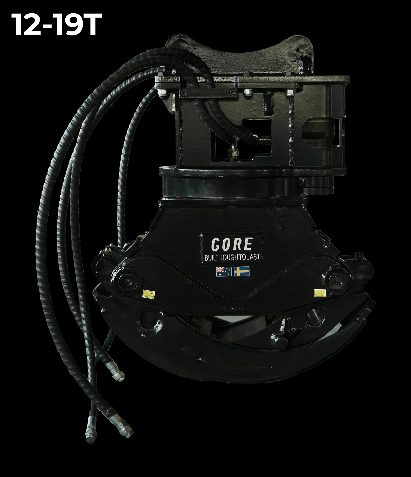 GORE Roterande Trägrip S60, grip till grävmaskin, fäste S60. GORE hos Attachment Warehouse.