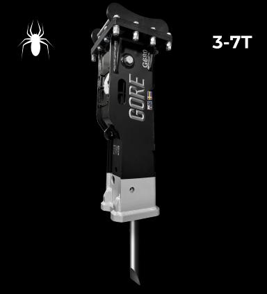 GORE Hydraulic Hammer S40/240 - G680, excavator attachment for excavators, S40 hitch. GORE at Attachment Warehouse.