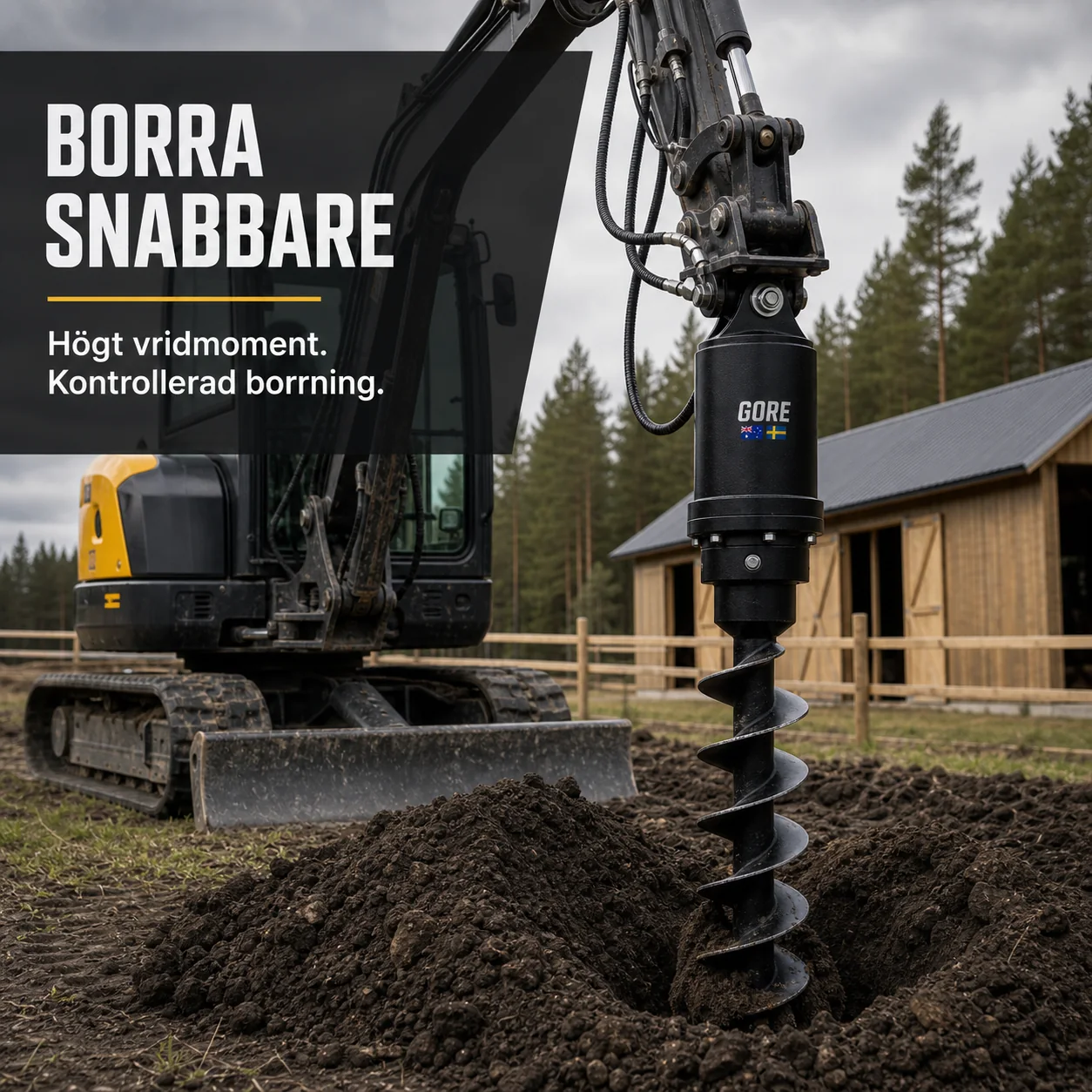 Drivenhet som borrar med fullt hydraultryck och tar fler hål på kortare tid.