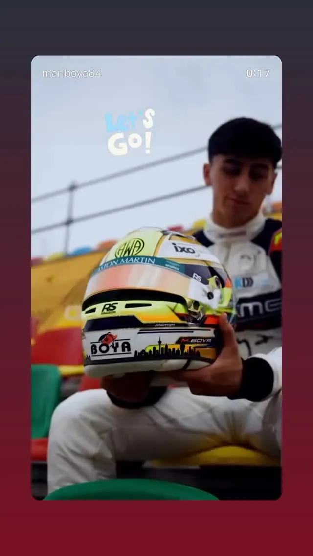 Mari Boya holding his racing helmet, a still from our video ahead of the Macau weekend